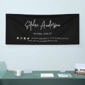 Aangepaste kleur Moderne script sociale media mark Spandoek (Beurs)