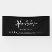Aangepaste kleur Moderne script sociale media mark Spandoek (Horizontaal)