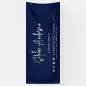 Aangepaste kleur Moderne script sociale media mark Spandoek (Verticaal)