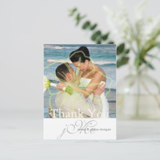 Aangepaste kleur/monogram Dank u briefkaarten (Staand voorkant)