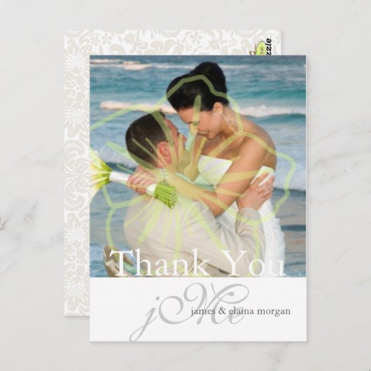 Aangepaste kleur/monogram Dank u briefkaarten (Voorkant / Achterkant)