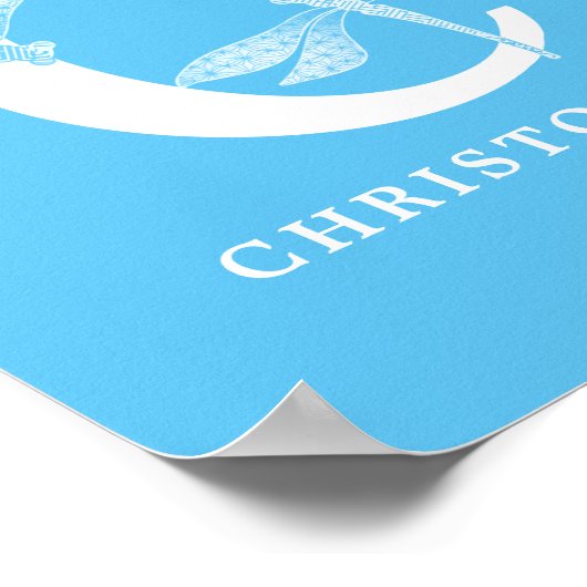 Aangepaste kleur Monogram Letter C Dragonfly kweke Poster (Hoek)