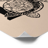 Aangepaste kleur monogram letter D Schildpad Kweke Poster (Hoek)