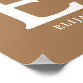 Aangepaste kleur Monogram Letter E Dragonfly kweke Poster (Hoek)