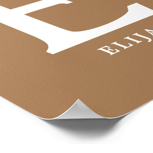 Aangepaste kleur Monogram Letter E Dragonfly kweke Poster (Hoek)