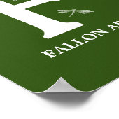 Aangepaste kleur Monogram Letter F Dragonfly kweke Poster (Hoek)