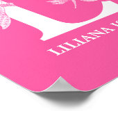 Aangepaste kleur Monogram Letter L Dragonfly Girl Poster (Hoek)