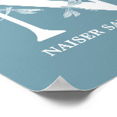 Aangepaste kleur Monogram Letter N Dragonfly jonge Poster (Hoek)