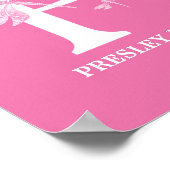 Aangepaste kleur Monogram Letter P Dragonfly Girl  Poster (Hoek)