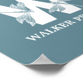 Aangepaste kleur Monogram Letter W Dragonfly jonge Poster (Hoek)