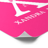 Aangepaste kleur Monogram Letter X Dragonfly jonge Poster (Hoek)