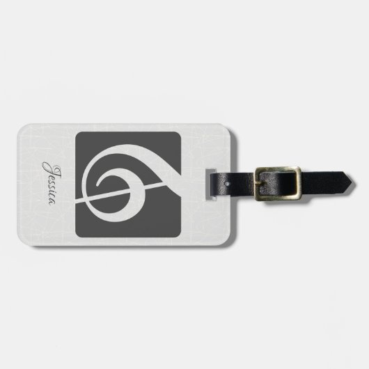 Aangepaste kleur muziek symbool - Treble Clef Bagagelabel (Voorkant horizontaal)
