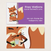 Aangepaste kleur naaien begrippen vos cadeau label visitekaartje (Voorkant /achterkant)