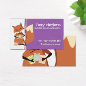 Aangepaste kleur naaien begrippen vos cadeau label visitekaartje (Bureau)