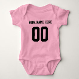 Aangepaste kleur/naam Baby Sport Black Jersey Romper