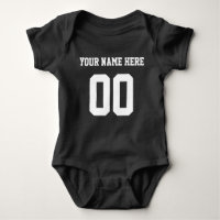 Aangepaste kleur/naam Baby Sport Black Jersey