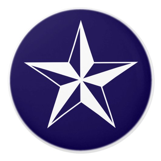 Aangepaste kleur nautische ster keramische knop (Voorkant)
