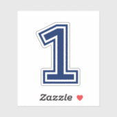 Aangepaste kleur nummer één 1 sportieve college le sticker (Vel)