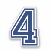 Aangepaste kleur nummer vier 4 sportieve college l sticker (Voorkant)