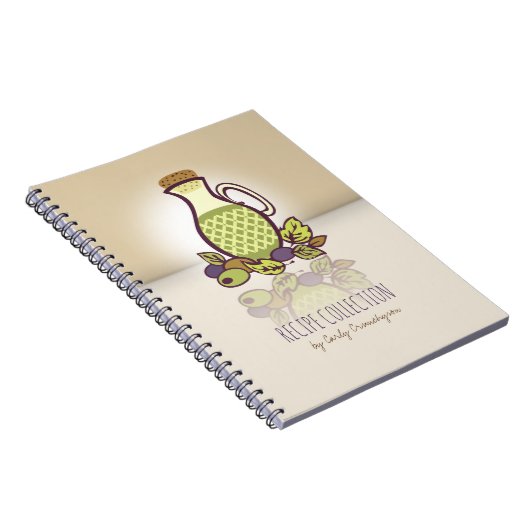 Aangepaste kleur olijfolie kookboek recept notitie notitieboek (Rechterzijde)