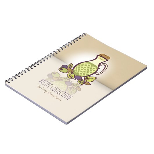 Aangepaste kleur olijfolie kookboek recept notitie notitieboek (Linkerzijde)