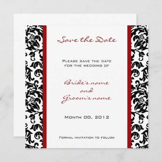 Aangepaste kleur Opslaan datumkaarten Save The Date (Voorkant / Achterkant)