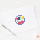 Aangepaste kleur ovenwanten Kerstmis vakantie bakk Ronde Sticker (Envelop)