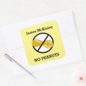 Aangepaste kleur pinda-allergie gepersonaliseerde  vierkante sticker (Envelop)