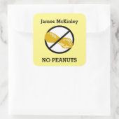 Aangepaste kleur pinda-allergie gepersonaliseerde  vierkante sticker (Tas)