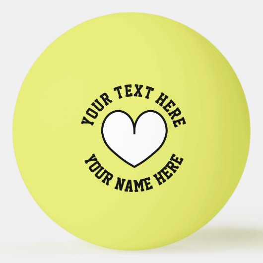 Aangepaste kleur pingpongballen met hart logo (Voorkant)