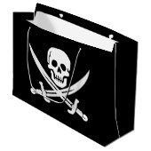 Aangepaste kleur Pirate/Skulls/Swords Black Gift B Groot Cadeauzakje (Voorkant Gekanteld)
