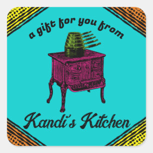 Aangepaste kleur pop kunst  kachel geschenk label 