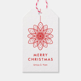 Aangepaste kleur Prettig kerstfeest minimalistisch Cadeaulabel