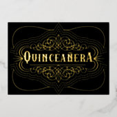 Aangepaste kleur Quinceañera South West Gold Folie Uitnodiging (Voorkant)