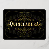 Aangepaste kleur Quinceañera South West Gold Folie Uitnodiging (Voorkant)