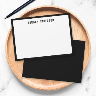 Aangepaste Kleur Rand Modern Vet Gepersonaliseerd Notitiekaartje