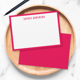 Aangepaste Kleur Rand Modern Vet Gepersonaliseerd Notitiekaartje