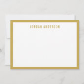 Aangepaste Kleur Rand Modern Vet Gepersonaliseerd Notitiekaartje (Voorkant)