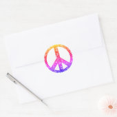 Aangepaste kleur  regenboog Vredesteken Geen Oorlo Ronde Sticker (Envelop)