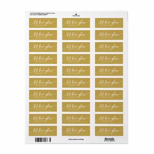 Aangepaste Kleur Relax Script Laat Liefde Gloeien Etiket (Full Sheet)