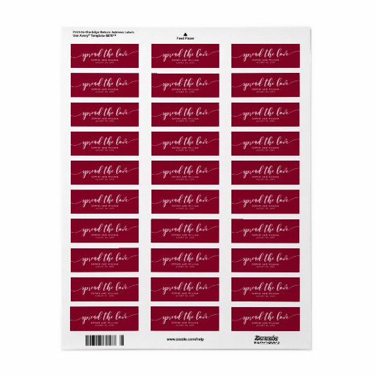 Aangepaste Kleur Relax Script Verspreid de Liefde  Etiket (Full Sheet)