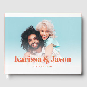 Aangepaste kleur Retro gestileerde foto bruiloft g Gastenboek