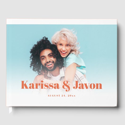 Aangepaste kleur Retro gestileerde foto bruiloft g Gastenboek (Voorkant)