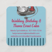 Aangepaste kleur retro stand mixer bakkerij bakken vierkante visitekaartje (Achterkant)