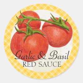 Aangepaste kleur Rode saus Tomatensaus Inblikken L Ronde Sticker