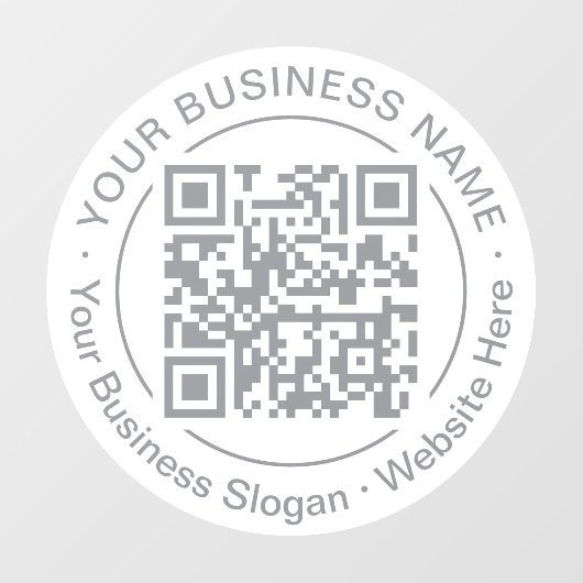 Aangepaste Kleur Rond QR Code Bedrijfsnaam Slogan Raamsticker (Vel)