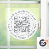Aangepaste Kleur Ronde QR Code Bedrijfsnaam Slogan Raamsticker (Huis)