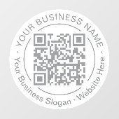 Aangepaste Kleur Ronde QR Code Bedrijfsnaam Slogan Raamsticker (Vel)