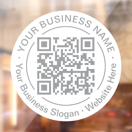 Aangepaste Kleur Ronde QR Code Bedrijfsnaam Slogan Raamsticker (Vel 2)