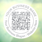 Aangepaste Kleur Ronde QR Code Bedrijfsnaam Slogan Raamsticker (Vel 3)